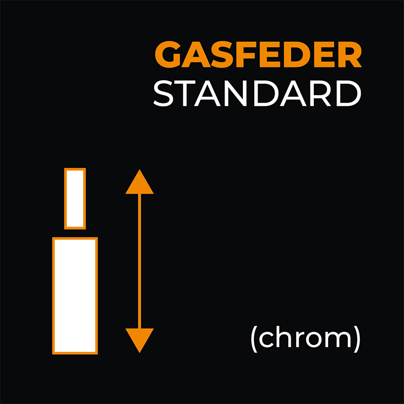 Gasfeder Chrom Standard - Gasfeder für Bürostühle