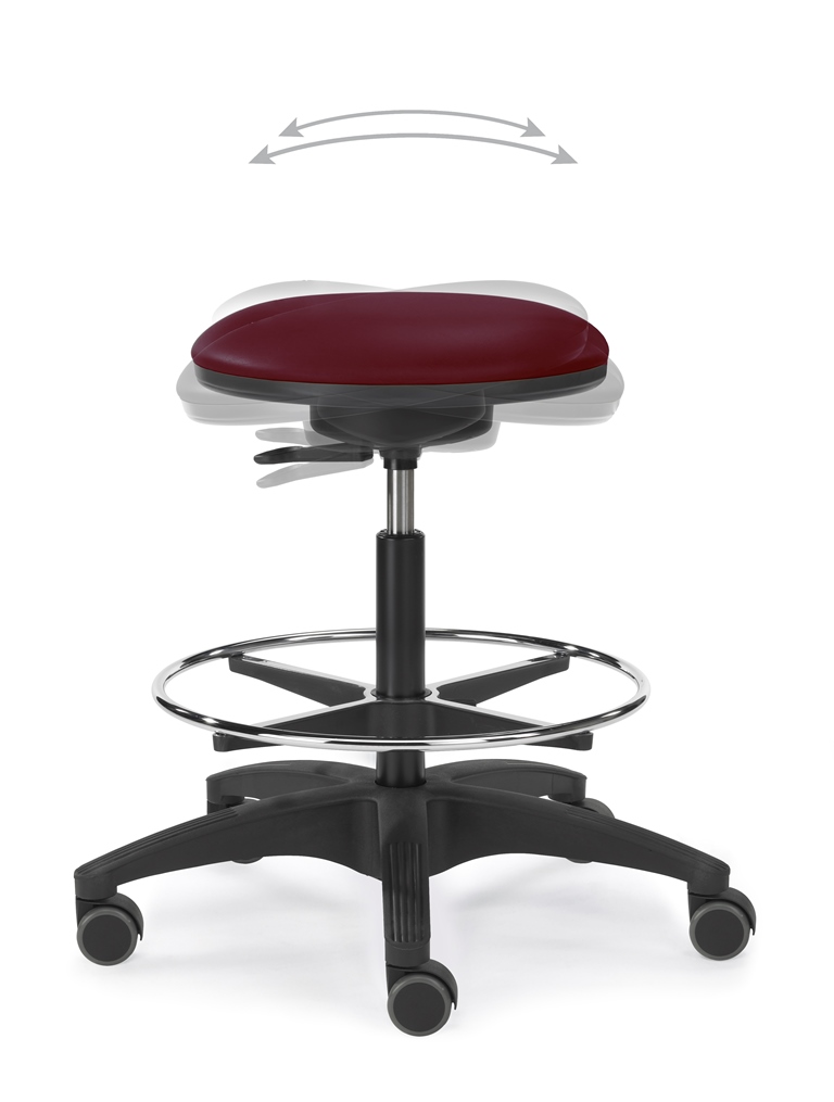 Labor 3 - Bequemer Arbeitshocker mit Fußring 