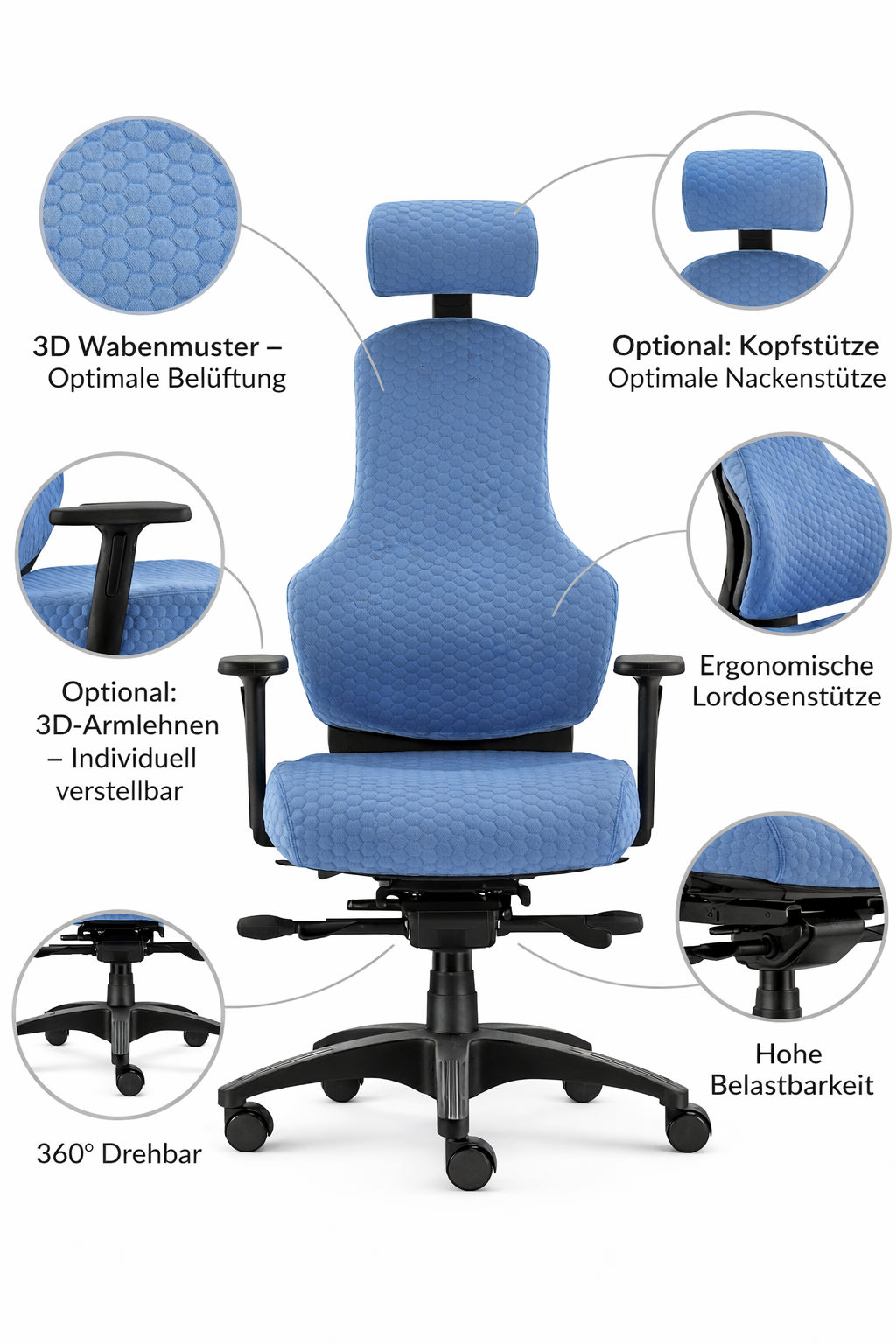 Ortholetic - Ergonomischer & atmungsaktiver Bürostuhl