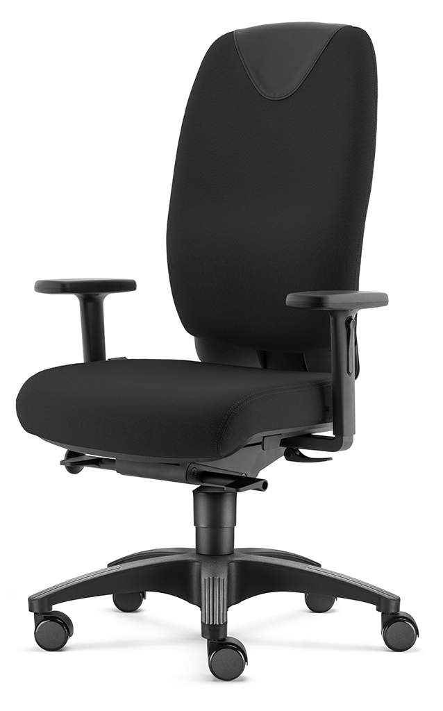 Evo M - Profi Bürostuhl mit Ledereinsatz