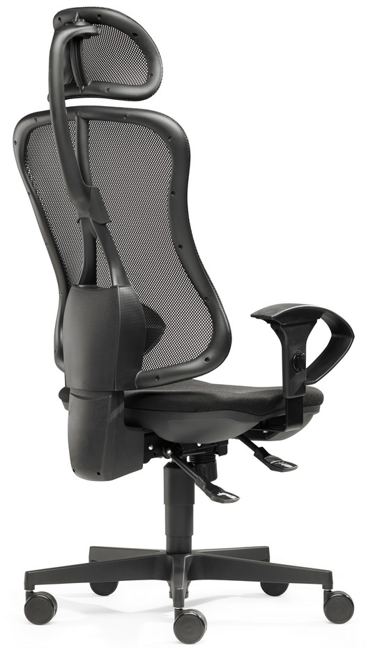 Flash Net L mit Kopfstütze - Bürostuhl mit Netzrücken